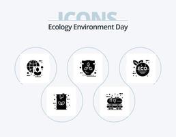 ecologia glifo ícone pacote 5 ícone Projeto. proteção. eco. óleo. energia. verde vetor