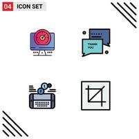 conjunto do 4 moderno ui ícones símbolos sinais para bússola jogos localização Ação de graças Facebook editável vetor Projeto elementos