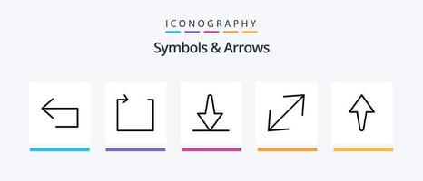 símbolos e Setas; flechas linha 5 ícone pacote Incluindo . certo. entrada. criativo ícones Projeto vetor