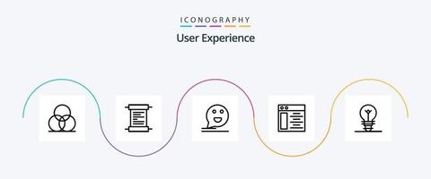 do utilizador experiência linha 5 ícone pacote Incluindo rede página . roteiro. correspondência. Comente vetor