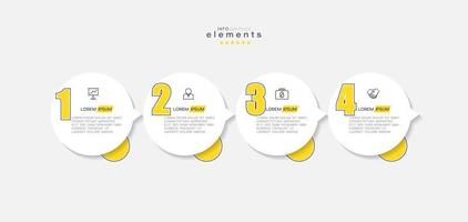 elemento infográfico com ícones e 4 opções ou etapas. vetor