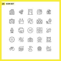 25 criativo ícones moderno sinais e símbolos do alerta hobbies porta DVD quarto editável vetor Projeto elementos