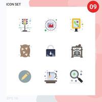 9 universal plano cor sinais símbolos do comércio eletrônico trava em formação trigo farinha editável vetor Projeto elementos