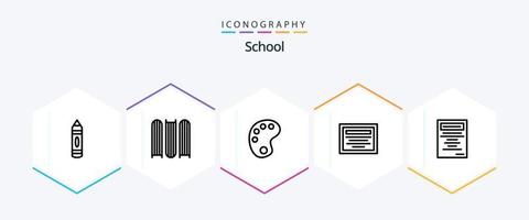 escola 25 linha ícone pacote Incluindo . estudar. Educação. Educação. Nota vetor