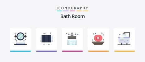 banho quarto plano 5 ícone pacote Incluindo banho. banho. banho. banheiro. água. criativo ícones Projeto vetor