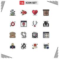 16 criativo ícones moderno sinais e símbolos do fora interior coração mobília decoração editável criativo vetor Projeto elementos