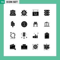 16 criativo ícones moderno sinais e símbolos do frio armazenamento dia das Bruxas rede Informática editável vetor Projeto elementos