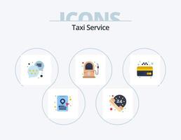 Táxi serviço plano ícone pacote 5 ícone Projeto. . crédito. avaliação. cartão. bomba vetor