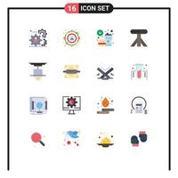 conjunto do 16 moderno ui ícones símbolos sinais para decoração mobília do utilizador jantar almoço editável pacote do criativo vetor Projeto elementos