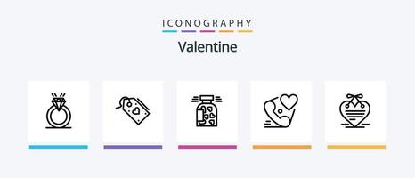 namorados linha 5 ícone pacote Incluindo fm. rádio. coração. namorados. coração. criativo ícones Projeto vetor