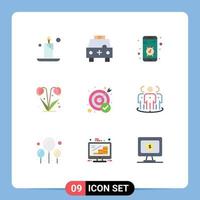 do utilizador interface pacote do 9 básico plano cores do realização natureza aplicativo floral Pare editável vetor Projeto elementos