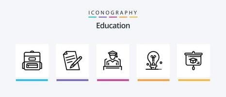 Educação linha 5 ícone pacote Incluindo . microscópio. Educação. Educação. apresentação. criativo ícones Projeto vetor