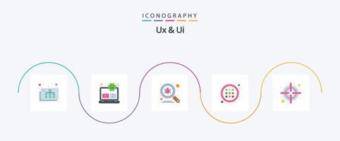 ux e ui plano 5 ícone pacote Incluindo alvo. dardos. erro. opções. ao controle vetor