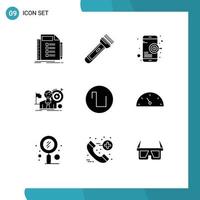9 criativo ícones moderno sinais e símbolos do mercado objetivo acampamento o negócio alvo editável vetor Projeto elementos