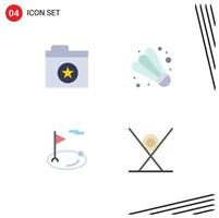 conjunto do 4 comercial plano ícones pacote para favorito bola badminton bandeira beber editável vetor Projeto elementos