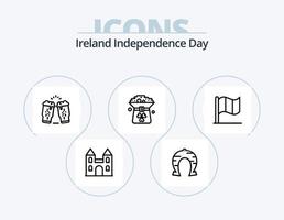 Irlanda independência dia linha ícone pacote 5 ícone Projeto. moeda. celebração. esporte. aniversário e Festa. balões vetor