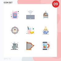 9 do utilizador interface plano cor pacote do moderno sinais e símbolos do suco Recursos astronauta pesquisa humano editável vetor Projeto elementos
