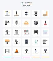 criativo Ferramentas 25 plano ícone pacote tal Como tinta. ferramentas. componentes. gordo. Engenharia vetor