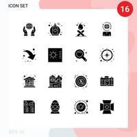16 do utilizador interface sólido glifo pacote do moderno sinais e símbolos do baixa certo seta fogueira moderno global editável vetor Projeto elementos