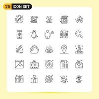 25 criativo ícones moderno sinais e símbolos do contagem baixa desenhando ampulheta giz de cera caixa editável vetor Projeto elementos