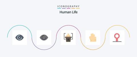 humano plano 5 ícone pacote Incluindo . mão. vetor