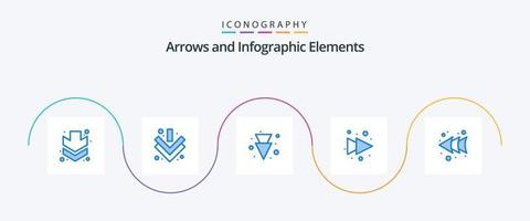 seta azul 5 ícone pacote Incluindo . retroceder. vetor