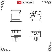 do utilizador interface pacote do 4 básico linha preenchida plano cores do bebê borda hospital cirurgia de Anúncios editável vetor Projeto elementos