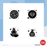 4 criativo ícones moderno sinais e símbolos do presa Páscoa ying sabedoria saco editável vetor Projeto elementos