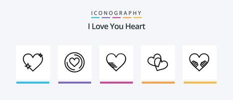 coração linha 5 ícone pacote Incluindo . como. emoji. amar. como. criativo ícones Projeto vetor