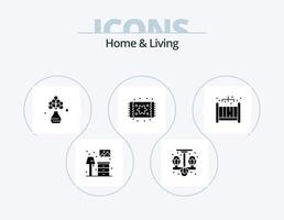 casa e vivo glifo ícone pacote 5 ícone Projeto. vivendo. casa vivendo. lar. mobiliário. tapete vetor