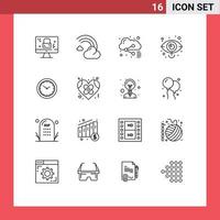 conjunto do 16 moderno ui ícones símbolos sinais para visão mercado chuva olho partilha editável vetor Projeto elementos