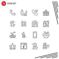 16 criativo ícones moderno sinais e símbolos do vestir do gestão Internet muito editável vetor Projeto elementos