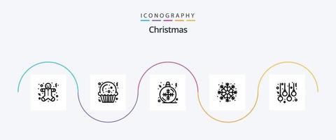 Natal linha 5 ícone pacote Incluindo lâmpadas. bolas. Natal. acessórios. floco de neve vetor