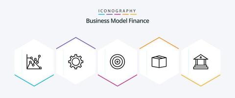 finança 25 linha ícone pacote Incluindo . . alvo. finança. banco vetor