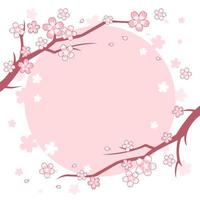 fundo de árvore de cerejeira rosa e branca vetor