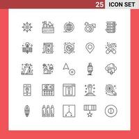 25 criativo ícones moderno sinais e símbolos do servidor nuvem global o negócio símbolo masculino editável vetor Projeto elementos