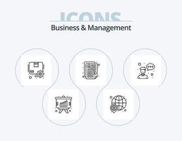 o negócio e gestão linha ícone pacote 5 ícone Projeto. negócios. empreendedor. solução. funcionário. visão vetor