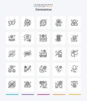 criativo coronavírus 25 esboço ícone pacote tal Como perceber. cobiçado infecção lugar. vírus. coronavírus. epidemia vetor