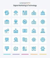 criativo digital marketing e tecnologia 25 azul ícone pacote tal Como abrir. borda. digital. marketing. nativo vetor