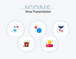 vírus transmissão plano ícone pacote 5 ícone Projeto. operadora. pandemia. garrafa. infecção. doença vetor