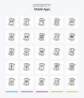 criativo Móvel apps 25 esboço ícone pacote tal Como dirigir. aplicativo salvar. conectados doutor. aplicativo. telefone vetor
