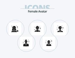 fêmea avatar glifo ícone pacote 5 ícone Projeto. virtual realidade. avatar. mulher. do utilizador. fêmea vetor