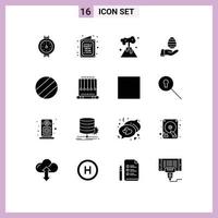 conjunto do 16 moderno ui ícones símbolos sinais para pêndulo bola energia natureza ovo editável vetor Projeto elementos