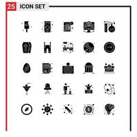 conjunto do 25 moderno ui ícones símbolos sinais para costas para escola laboratório cronograma rede conexão editável vetor Projeto elementos