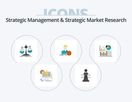 estratégico gestão e estratégico mercado pesquisa plano ícone pacote 5 ícone Projeto. gráfico. alvo. equilíbrio. foco. vetor