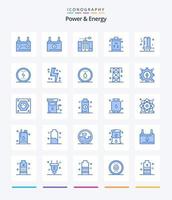 criativo poder e energia 25 azul ícone pacote tal Como poder. energia. poder. bin. gerador vetor