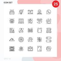 do utilizador interface pacote do 25 básico linhas do bate-papo Novo bateria árvore plantar editável vetor Projeto elementos