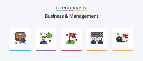 o negócio e gestão linha preenchidas 5 ícone pacote Incluindo marketing. anúncio. processo. visão. olho. criativo ícones Projeto vetor