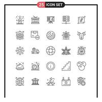25 criativo ícones moderno sinais e símbolos do seta rede analytics base de dados marketing editável vetor Projeto elementos