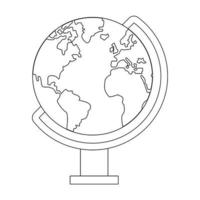 símbolo de viagem do globo do mundo isolado em preto e branco vetor
